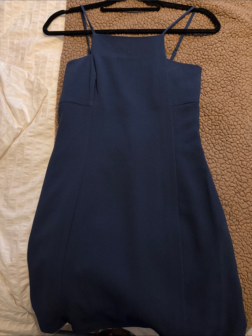 BCBGeneration Navy Double-Strap Square-Neck Mini Dress